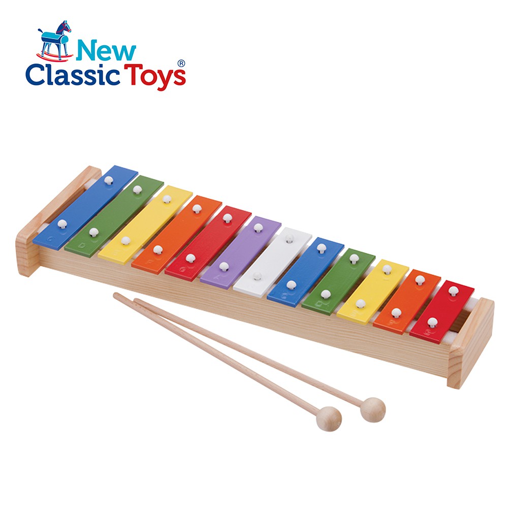 荷蘭 New Classic Toys - 幼兒12音彩虹敲敲鐵琴