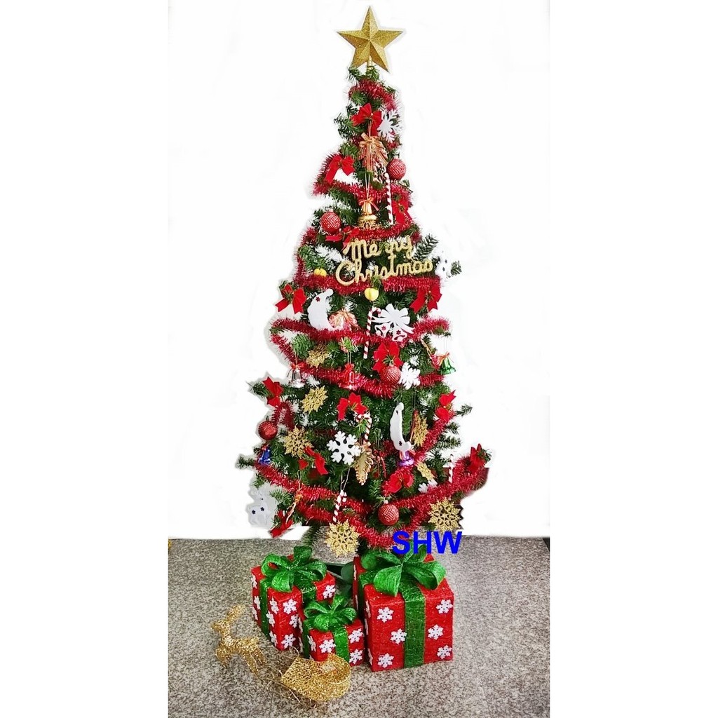 **shw飾品** 聖誕節佈置//聖誕藤圈/聖誕衣帽~6尺PVC聖誕樹6呎聖誕樹-180公分