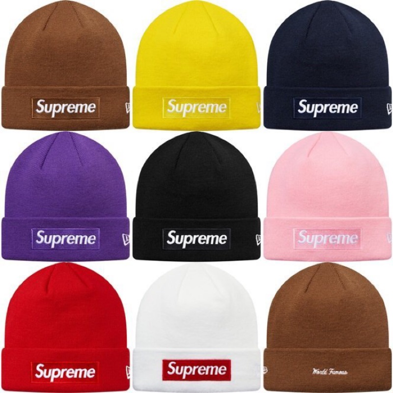 2016 Fw 秋冬supreme X New Era Box Logo Beanie 毛帽刺繡 蝦皮購物