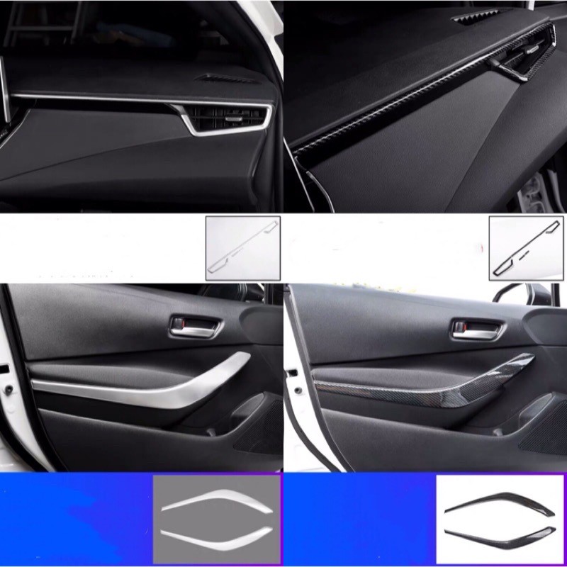 TOYOTA ALTIS 12代 全車內裝 儀表面板 中控儀表飾條 內門把把手『碳纖維、拉絲黑、鏡面藍、金屬銀』
