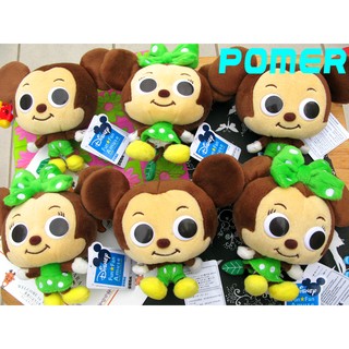☆POMER☆日本景品SEGA絕版正品 迪士尼米奇米老鼠 MICKEY米妮搞怪Q版幼童大頭大眼 新鮮翠綠葉造型娃娃玩偶