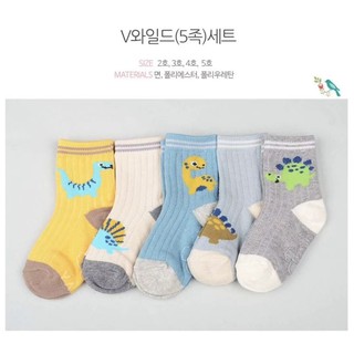 ✈️現貨✈️韓國童襪~兒童襪.童襪.襪子~男童.男孩~童趣恐龍~韓國童襪5雙一組~韓國製