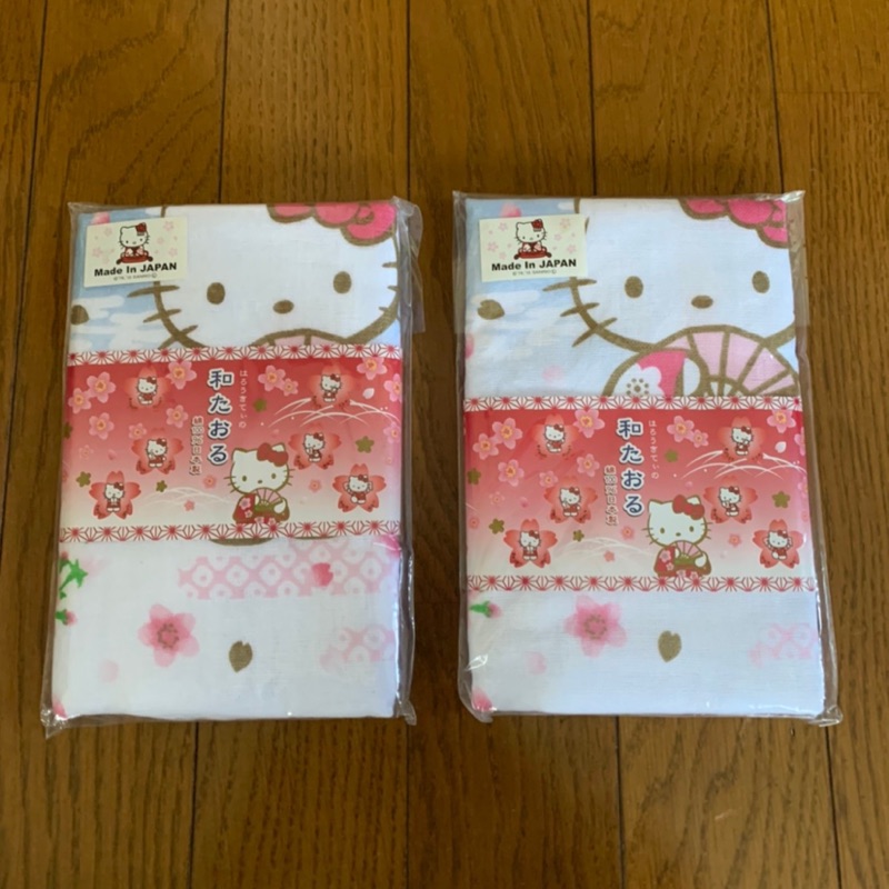 全新日本製三麗鷗凱蒂貓棉質毛巾 sanrio hello kitty 日本限定 櫻花 富士山 扇子 柔情 和風