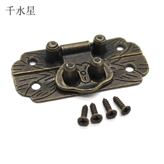 UWVH復古面板鎖扣 DIY木盒仿古物件模型裝飾合金配件箱子開關鎖扣掛扣