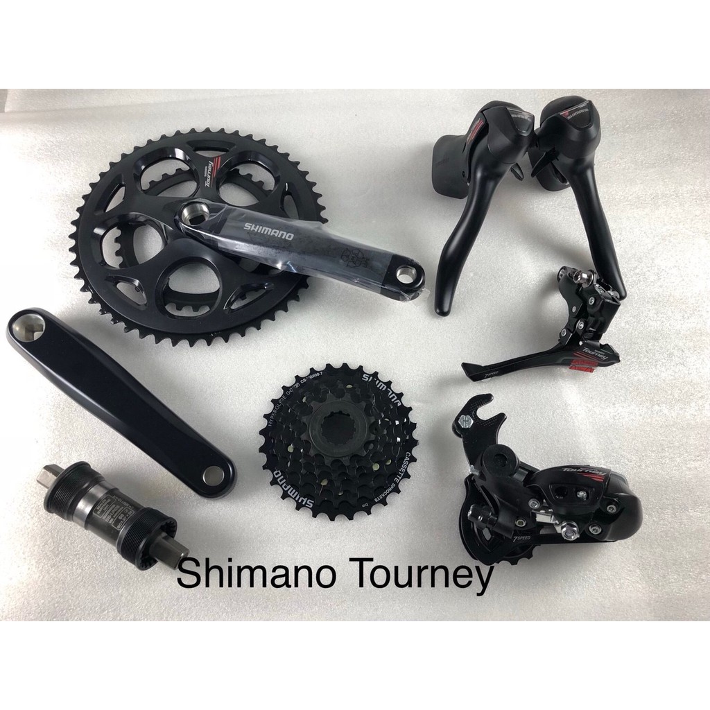 恐龍單車 Shimano Tourney A070 50 34t 170mm 公路車2 7速變速套件5件組 蝦皮購物