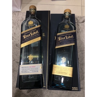 Johnnie walker約翰走路 藍標 原酒 威士忌 空酒瓶（1000ml/750ml)含外盒及內盒