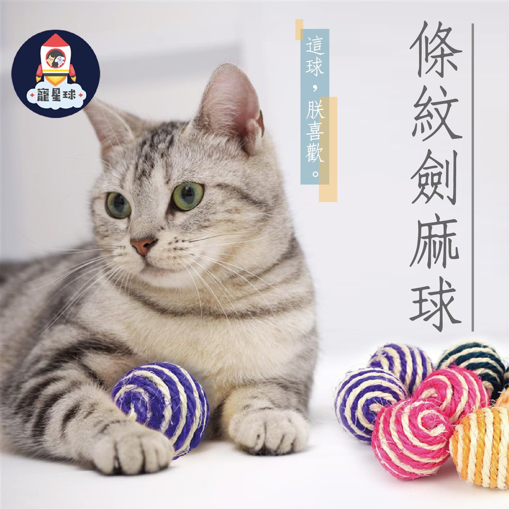 【寵星球】寵物貓咪劍麻球玩具 寵物劍麻球 寵物貓咪解壓玩具 貓咪耐咬磨爪互動玩具  貓抓球 球形玩具 寵物玩具 寵物用品