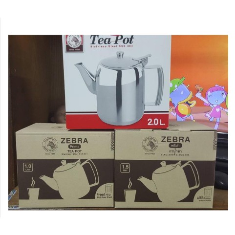 💖泰國製💖泡茶壺 ZEBRA 斑馬 304不鏽鋼 附濾網 1.0 1.5L 2.0L沖泡壺 開水壺 咖啡壺 煮水壺