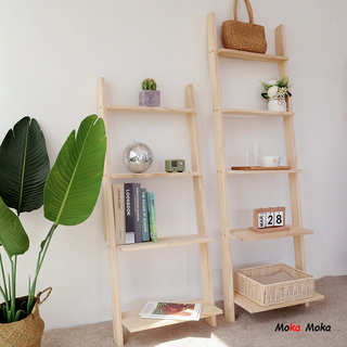 『MOKA®摩卡』層架 置物架 架層架置物架 廁所置物架 免釘置物架 簡約現代實木靠牆梯形置物架臥室牆角收納架床頭落地書