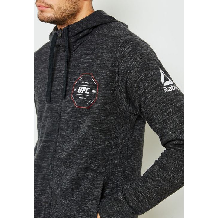 Reebok Ufc 終極格鬥男款連帽連帽外套外套經典潮流基本款棉質深灰色cy7237 蝦皮購物