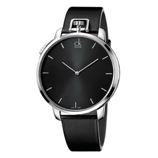Calvin Klein-K3Z211C1時尚.酷型皮革腕錶黑/大4.8mm