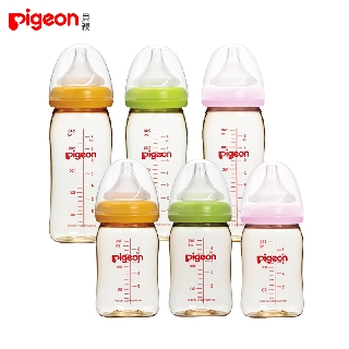 Pigeon貝親 寬口母乳實感PPSU奶瓶160ml/240ml(綠/粉/橘) 米菲寶貝