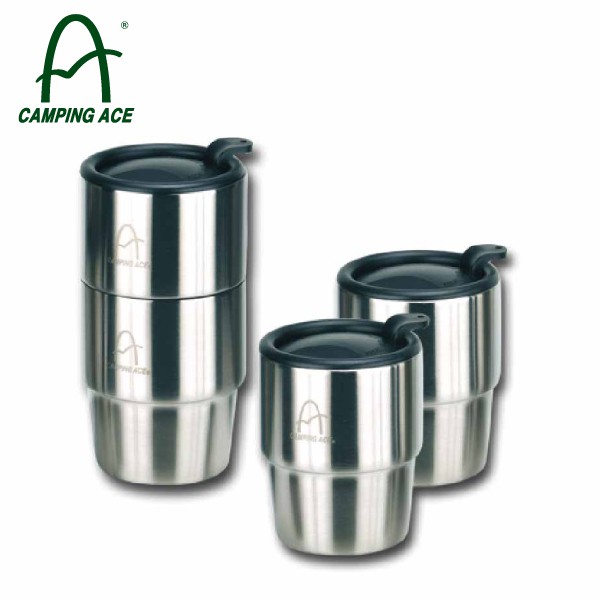 【CAMPING ACE 野樂 雙層斷熱杯 4PCS/袋】ARC-157/登山/露營/保溫杯/可疊式/悠遊山水