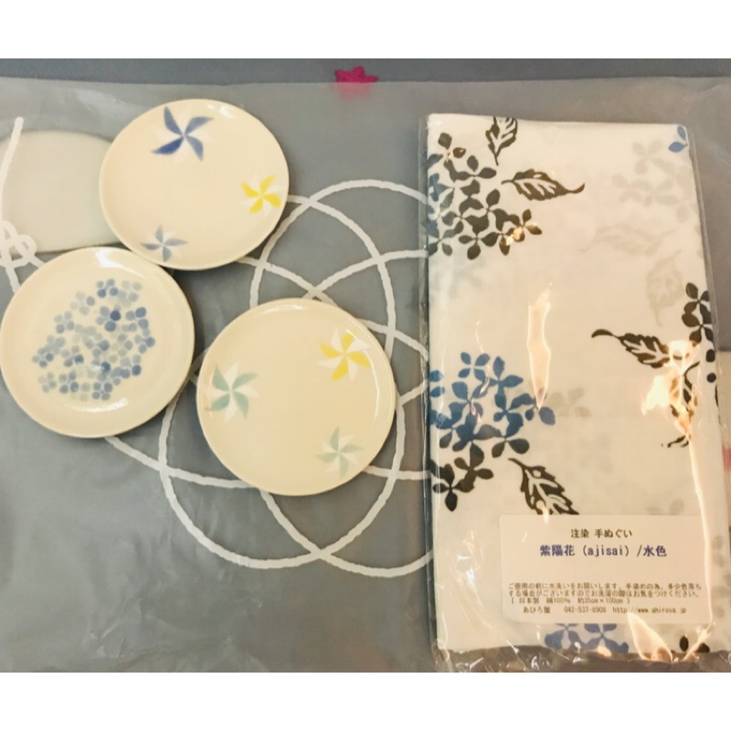 現貨在台 川越冰川神社むすびcafe 紫陽花風車豆皿掛布棉布 蝦皮購物