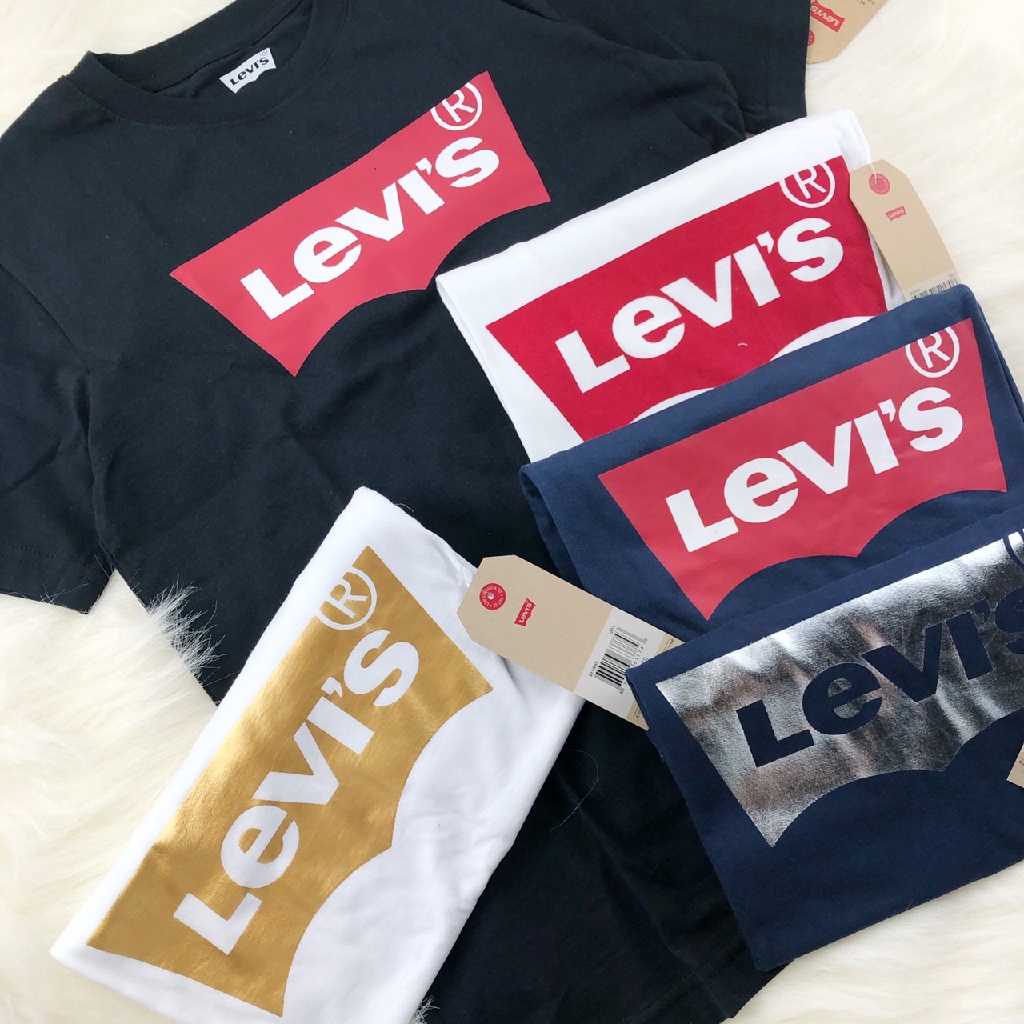 Levis 青年版 經典文字 大Logo 圓領短T 白色 情侶裝