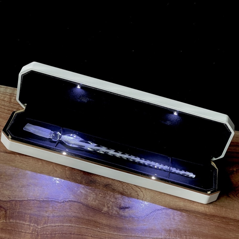 琉璃鋼筆 手工琉璃鋼筆 帶燈禮盒裝  – 618