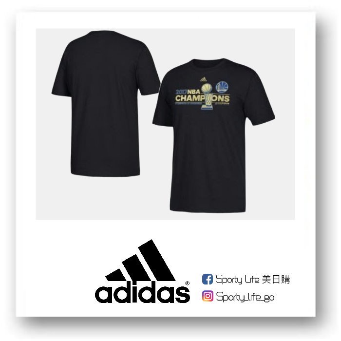 【SL美日購】ADIDAS NBA Championship T-Shirt  勇士 冠軍T恤 棉T 短T 黑 美國代購