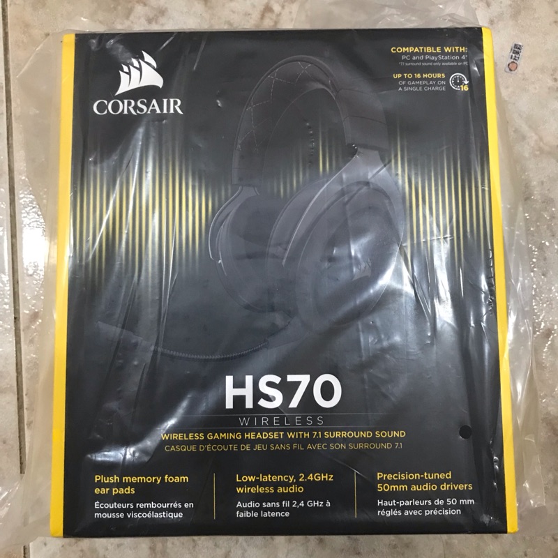 Corsair 海盜船 HS70 虛擬7.1聲道無線電競耳麥 耳機