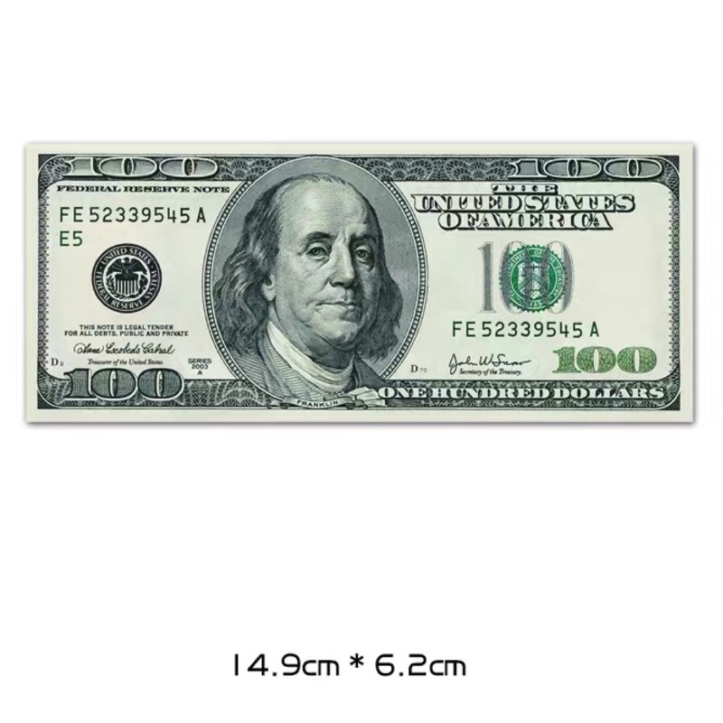 現貨 美金貼紙裝飾貼紙防水紙鈔鈔票圖案錢一百元百元100美金美元 蝦皮購物