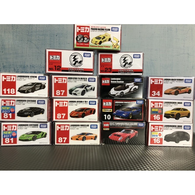 Tomica  Lamborghini  藍寶堅尼 大牛 小牛 黑盒 皮卡丘 81 87 34 118