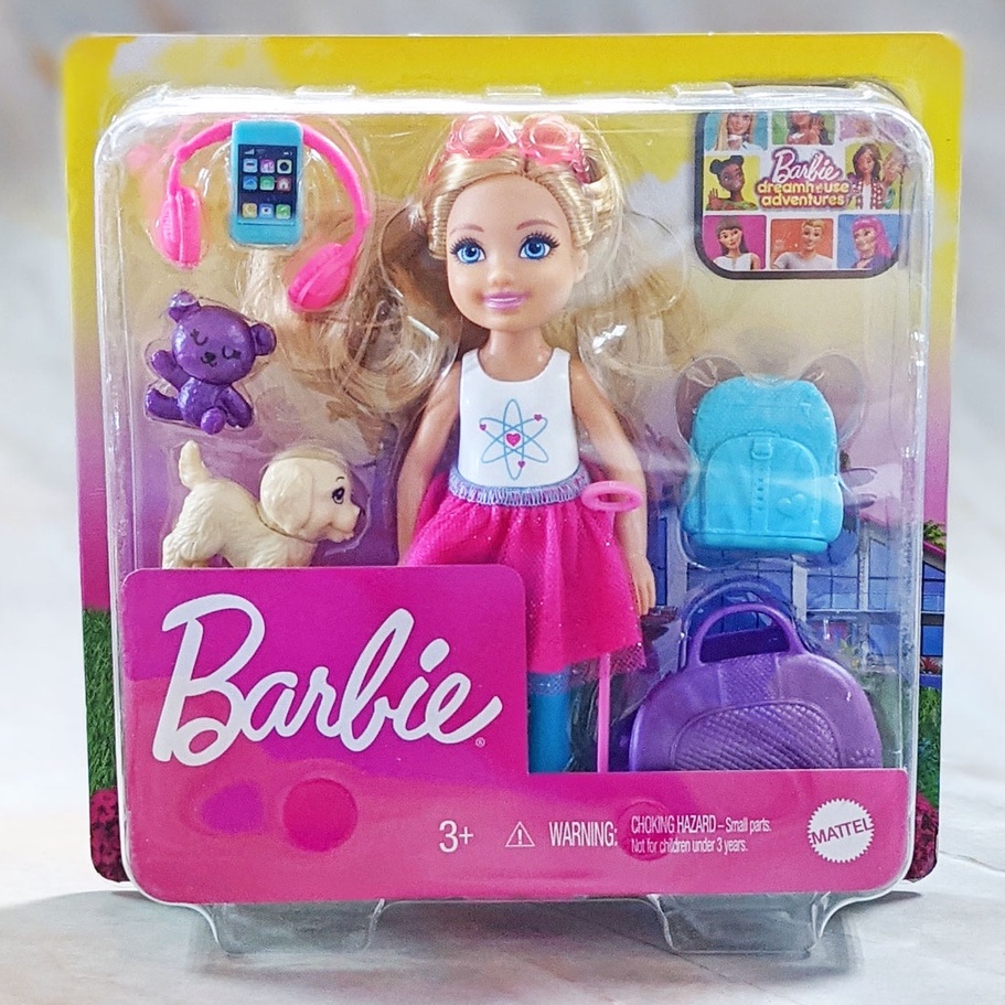 ❤全新現貨【Mattel】Barbie芭比娃娃 旅行中的小凱莉 換裝搭配 芭比禮盒 套裝芭比 聖誕 交換 禮物兒童玩具