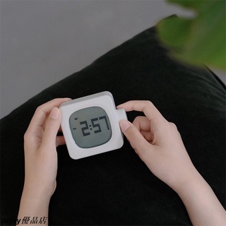 創意復古方塊智慧小鬧鐘旋轉開關小夜燈多功能簡約貪睡鬧鐘充電床頭電子時鐘學生交換禮物aejay優品店