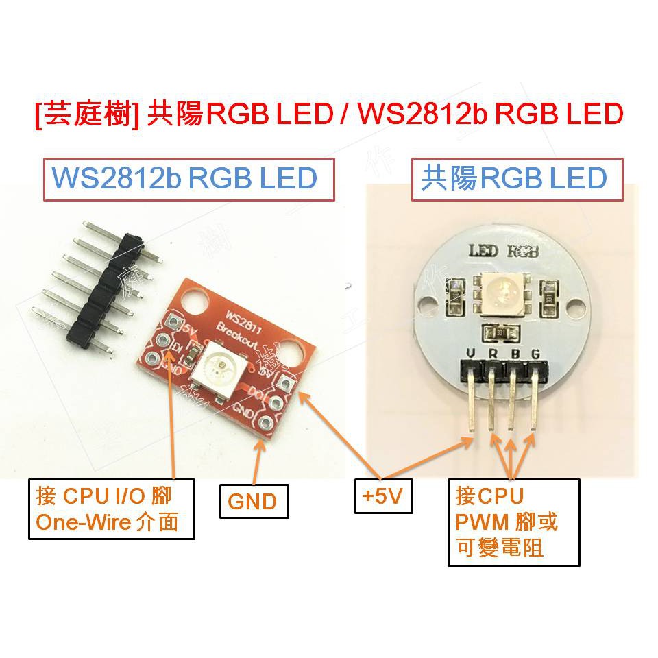 芸庭樹 共陽全彩rgb Led Ws2812 1位rgb Led Breakout Arduino 蝦皮購物