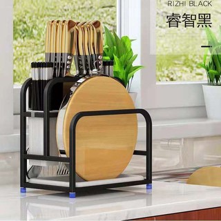 不銹鋼多功能刀架 廚房菜板砧板筷子筒鍋蓋置物架