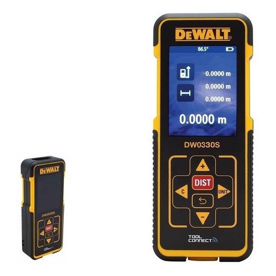 DeWALT得偉DW0330S 彩色螢幕100M 防水IP54 高精度 測距儀可計算面積和體積 附收納袋
