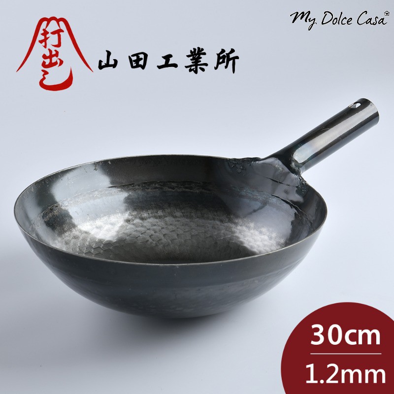 山田工業所鐵柄中式炒鍋中華鍋中華炒鍋鐵鍋片手鍋單柄鍋30cmx1 2mm App06 蝦皮購物