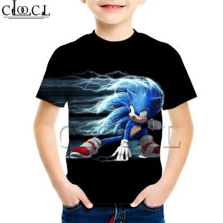 CLOOCL 音速小子索尼克 Sonic 男童短袖3D打印印花上衣兒童短T短上衣T恤短袖上衣圓領 休閒百搭男童女童童裝