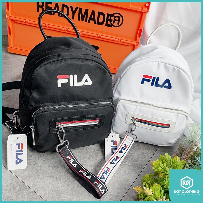 DOT 潮流小物 FILA BACKPACK LOGO 黑 白 紅 尼龍 雙肩 迷你 後背包 鑰匙圈 串標 小包