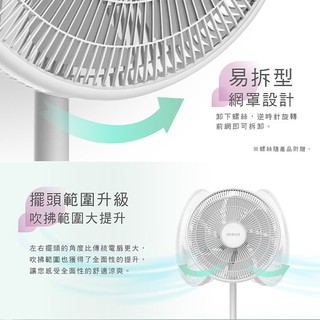HERAN禾聯 電風扇 日本馬達14吋觸控定時變頻7葉片 直流DC風扇 靜音節能 HDF-14A8NH