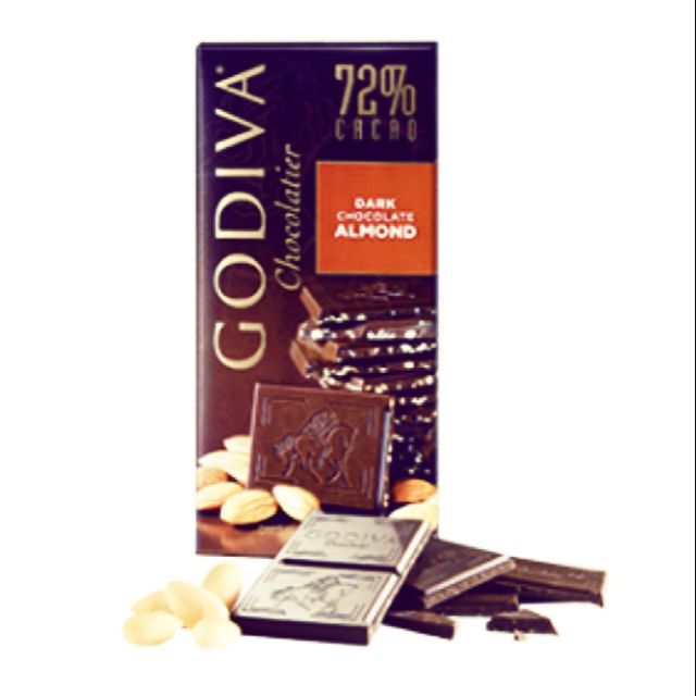 Godiva 72%杏仁黑巧克力磚 （現貨）