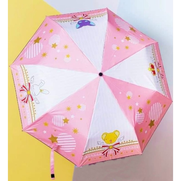 全新 庫洛魔法使小櫻粉紅甜心防風三折傘防曬傘折疊傘陽傘
