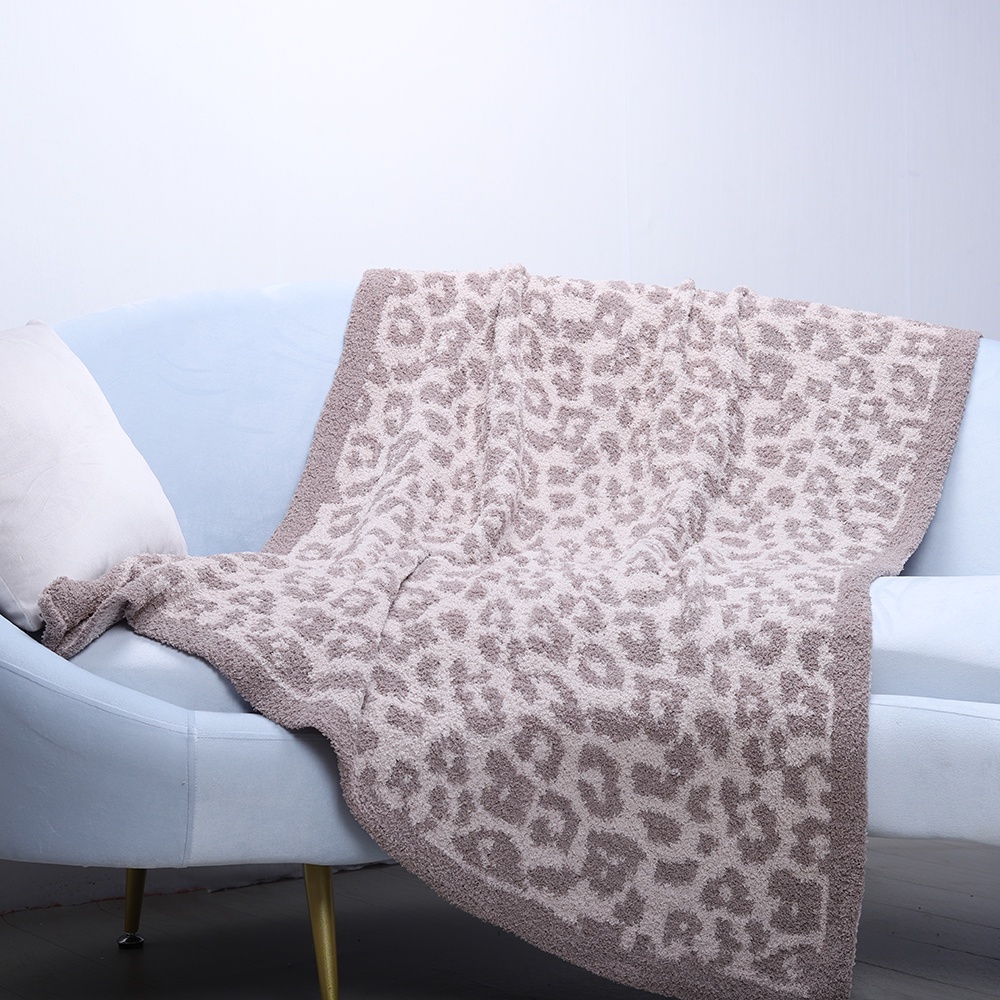 舒適毛絨羊毛毯豹紋羊毛毯沙發床冬季保暖法蘭絨柔軟奢華人造毛毯套