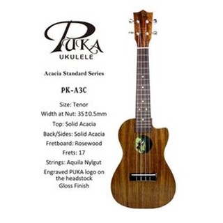 亞洲樂器 PUKA PK-A3C 26吋 全單板相思木缺角烏克麗麗 Ukulele