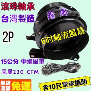 軸流扇 排風機 抽風機 鼓風機 導風管中繼站專用 抽風扇 排風 含10尺電線插頭 臺灣製 6吋風機 模型噴漆專用 6吋