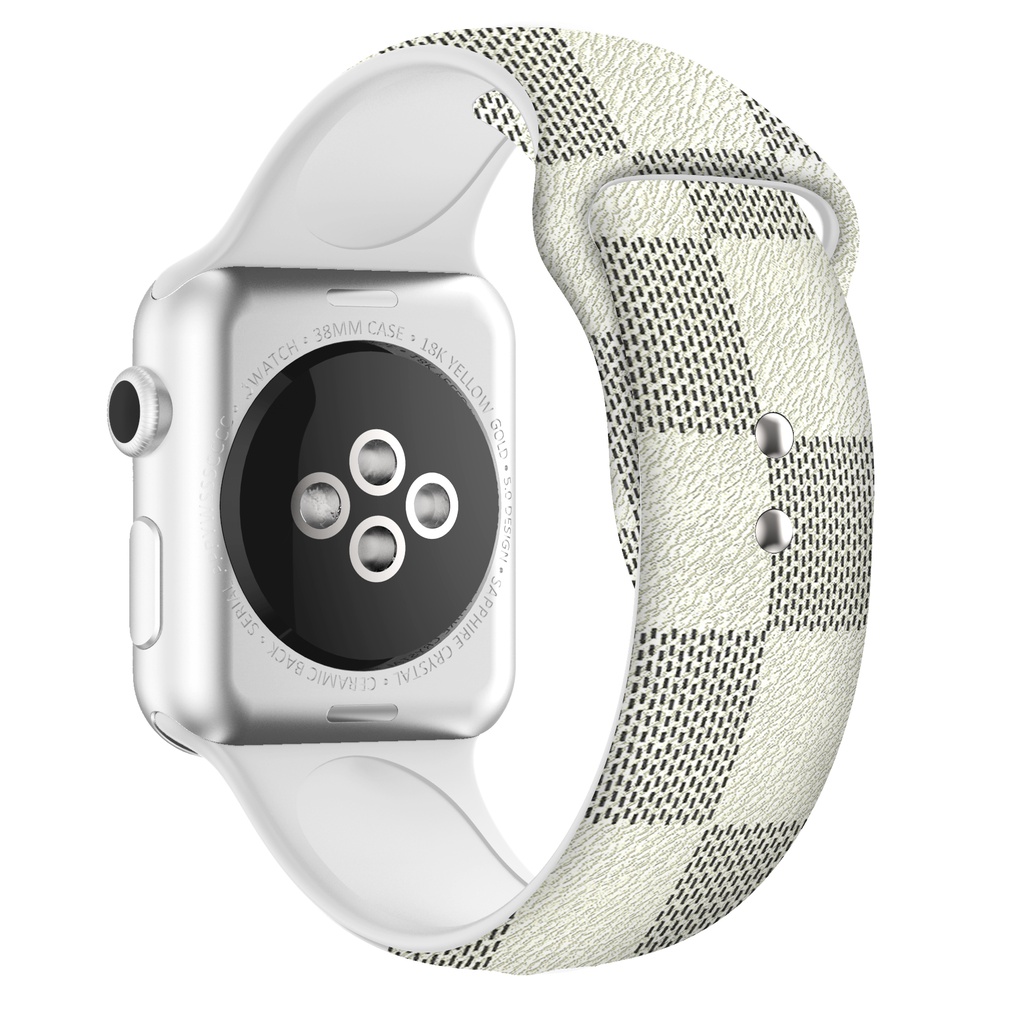 現貨 格子 LV Apple Watch錶帶 適用 iwatch 3 4 5 6 7 8 Ultra SE 矽膠錶帶