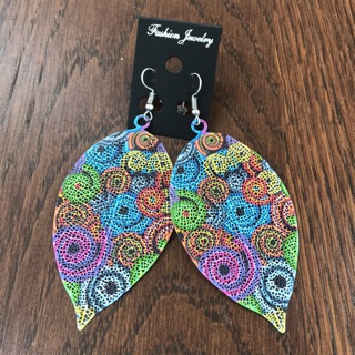 Fashion Jewelry 彩虹葉子耳環 編號45
