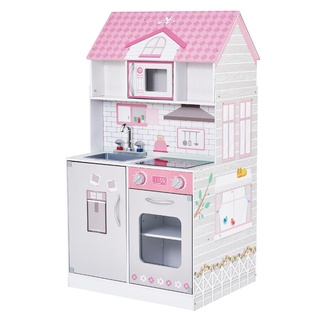 Teamson 艾芮兒奇境2合1木製娃娃屋廚房組 玩具反斗城