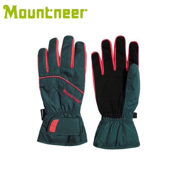 【Mountneer 山林 Primaloft防水手套《 藍綠/橘紅》】12G01/保暖手套/騎車/登山/悠遊山水