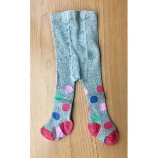 英國 Frugi 有機棉針織 嬰兒褲襪 灰底/彩色點點 0-6個月