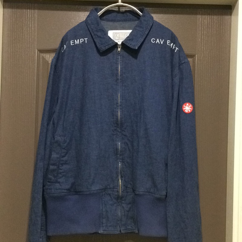 CAV EMPT CAVEMPT C.E DENIM ZIP JACKET 丹寧 拉鏈牛仔外套 寬螺紋下擺 SZ XL