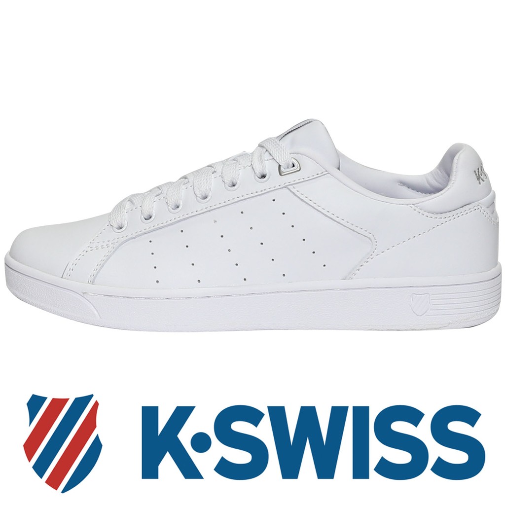 鞋大王K-SWISS 05353-131 白色 皮質休閒運動鞋＃記憶鞋墊＃免運費＃601K