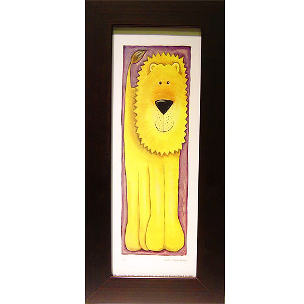 可愛動物系列之獅子 世界名畫 掛畫 複製畫 壁飾 22x46cm