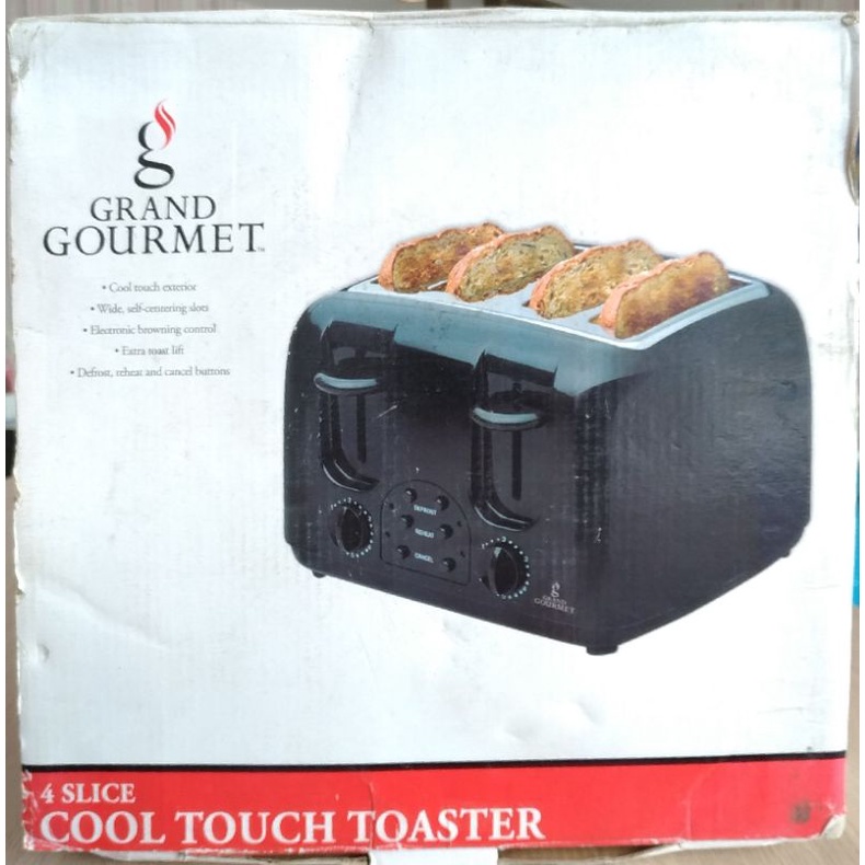 GRAND GOURMET 4片式 烤麵包機1600W,營業 大家庭 吐司 烤箱 營養早餐店,5段雙調節 全新