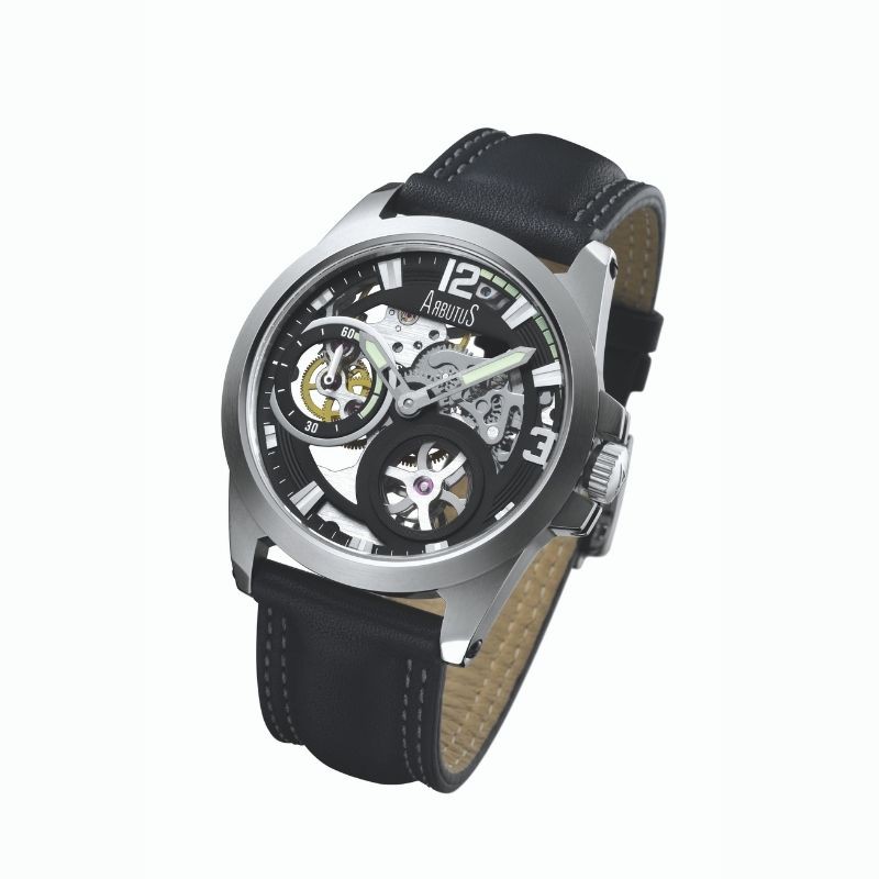 愛彼特ARBUTUS AR709SBB 鏤空設計機械錶 真皮錶帶 黑色小牛皮錶帶 原廠公司貨