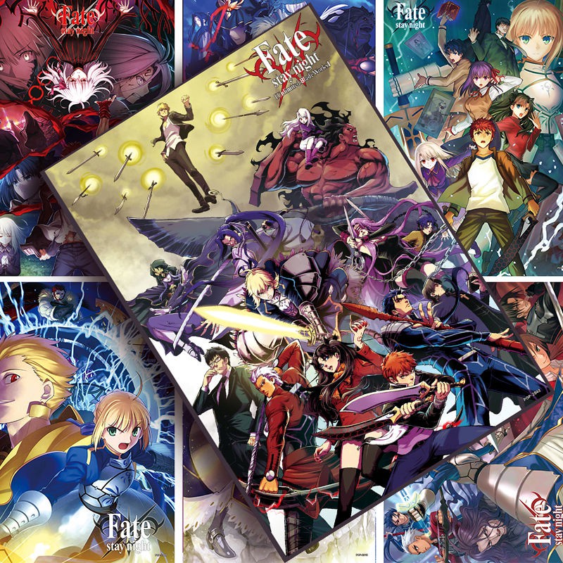 星漫 Fate全新海報高清命運長夜saber吾王動漫周邊明信片壁紙墻貼卡貼 蝦皮購物