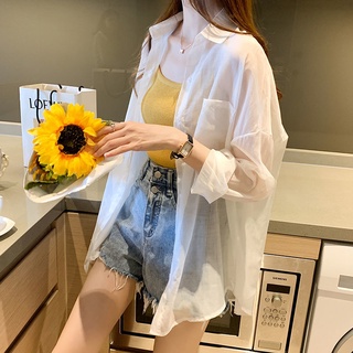 【MEIDIE】女生衣著 夏裝新款透氣雪紡小外套防曬外套女潮ins襯衫2022年韓版寬鬆兩件套